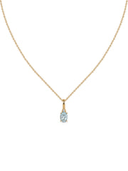 Natural Aquamarine Gold Pendant With Chain