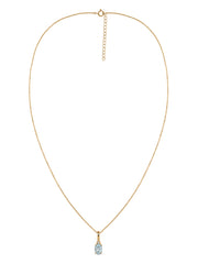 Natural Aquamarine Gold Pendant With Chain