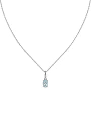 Natural Aquamarine Gold Pendant With Chain