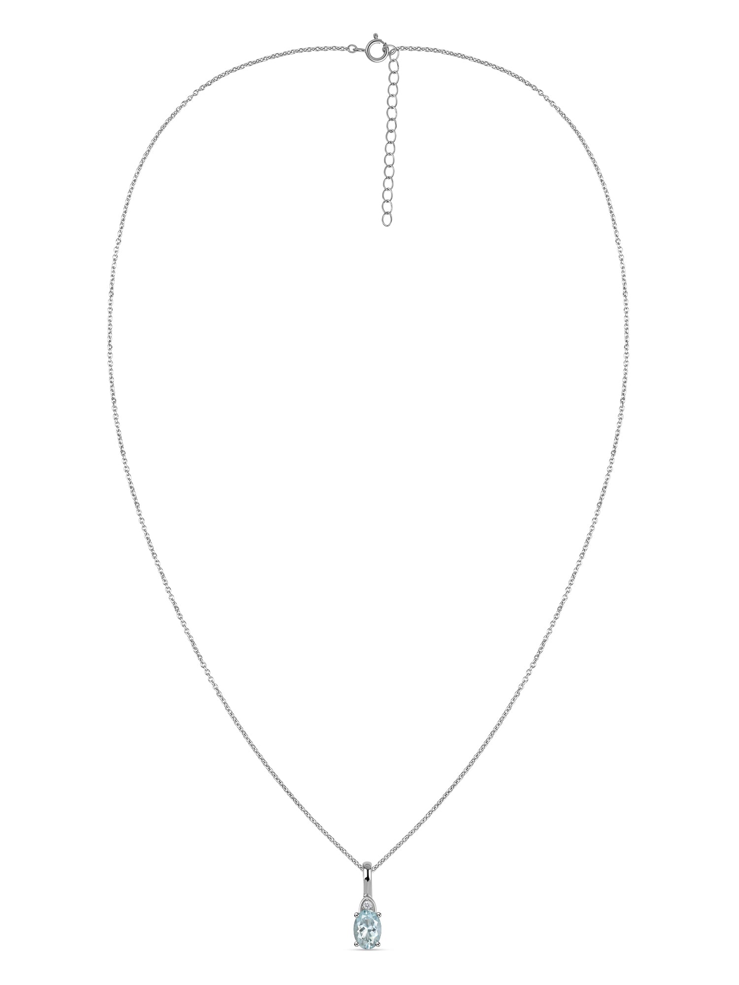 Natural Aquamarine Gold Pendant With Chain