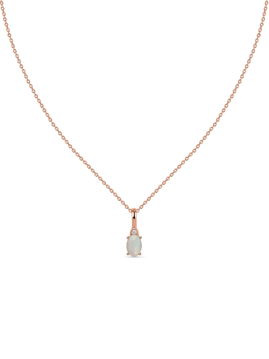 Natural Ethiopian Opal Gold Pendant With Chain
