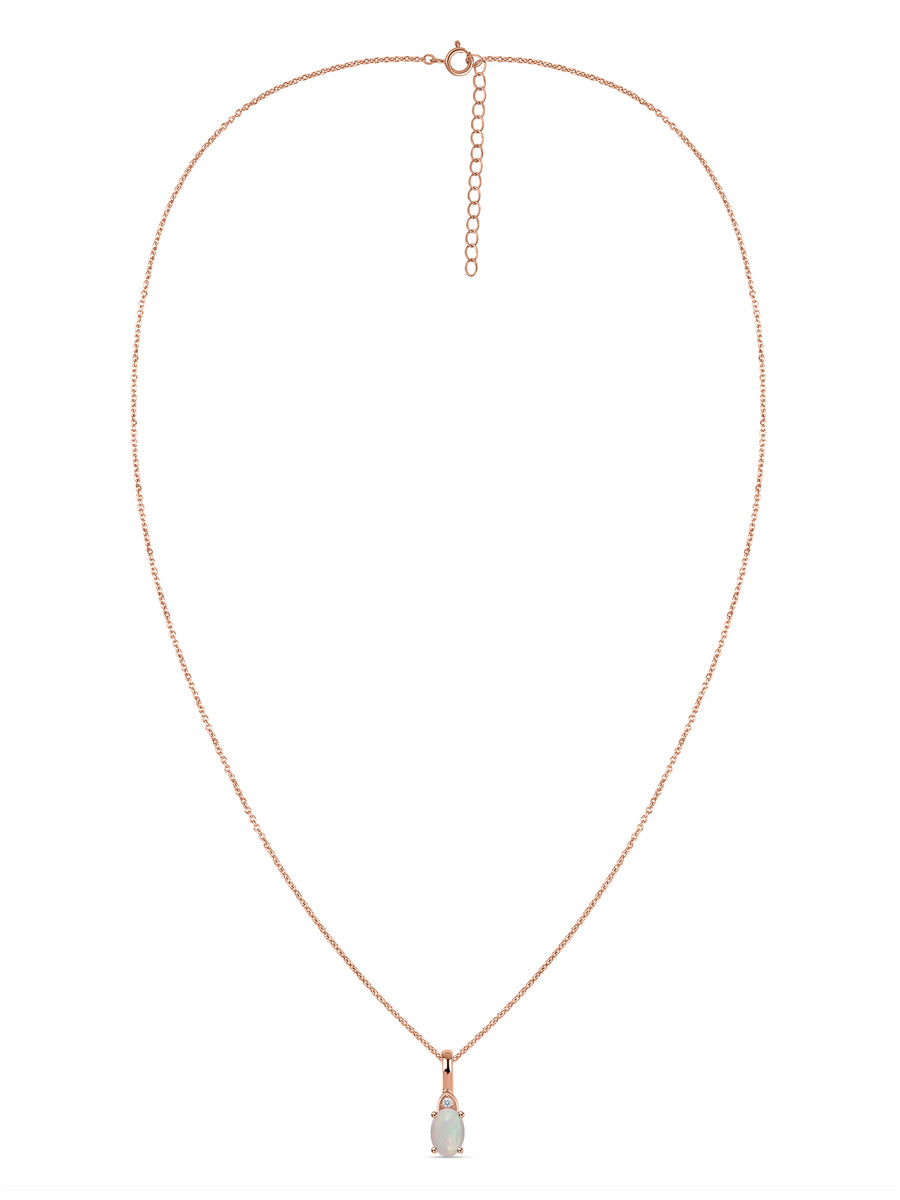 Natural Ethiopian Opal Gold Pendant With Chain