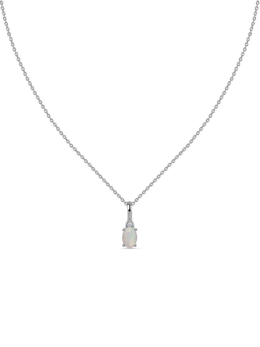 Natural Ethiopian Opal Gold Pendant With Chain