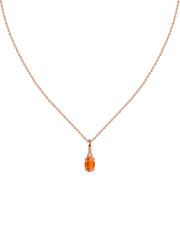 Natural Fire Opal Gold Pendant With Chain