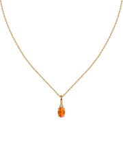 Natural Fire Opal Gold Pendant With Chain