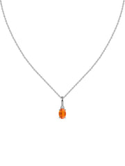 Natural Fire Opal Gold Pendant With Chain