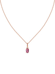 Natural Pink Tourmaline Gold Pendant With Chain