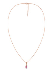 Natural Pink Tourmaline Gold Pendant With Chain