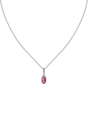 Natural Pink Tourmaline Gold Pendant With Chain