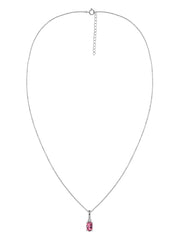 Natural Pink Tourmaline Gold Pendant With Chain