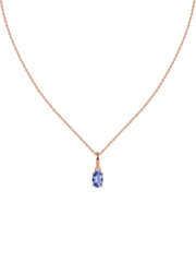 Natural Tanzanite Gold Pendant With Chain