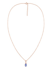 Natural Tanzanite Gold Pendant With Chain