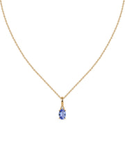 Natural Tanzanite Gold Pendant With Chain