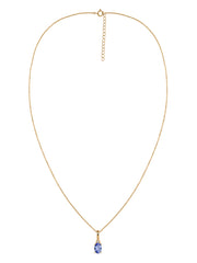Natural Tanzanite Gold Pendant With Chain