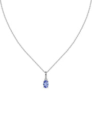Natural Tanzanite Gold Pendant With Chain