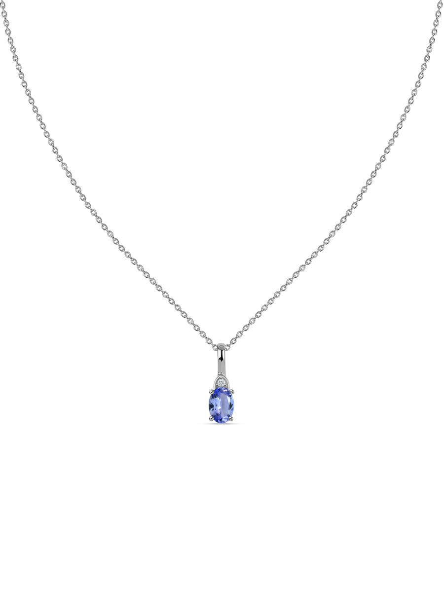 Natural Tanzanite Gold Pendant With Chain
