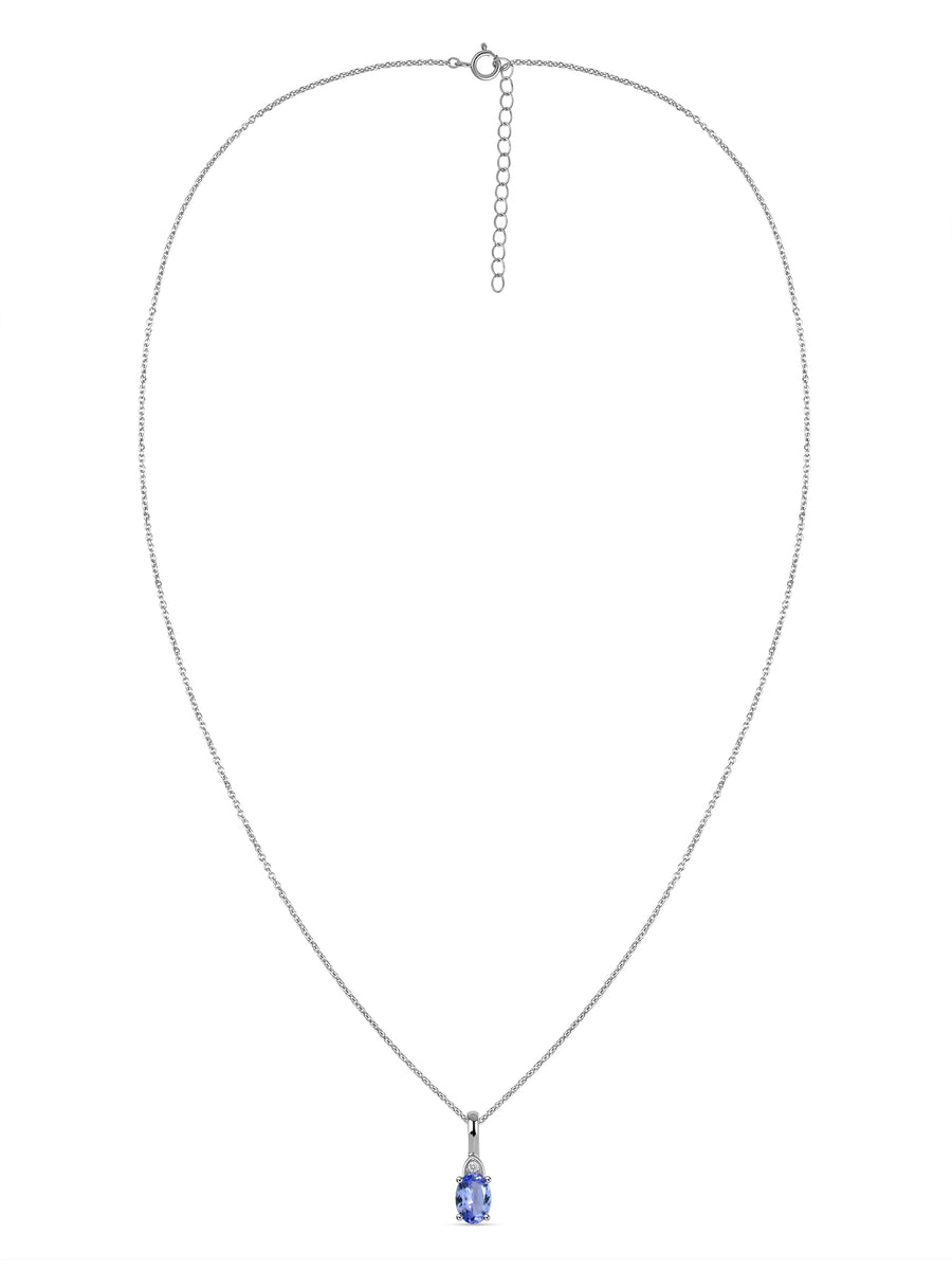 Natural Tanzanite Gold Pendant With Chain