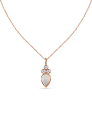 Natural Ethiopian Opal Teardrop Gold Pendant with Chain