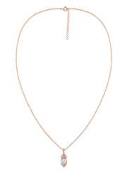 Natural Ethiopian Opal Teardrop Gold Pendant with Chain