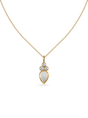 Natural Ethiopian Opal Teardrop Gold Pendant with Chain