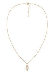 Natural Ethiopian Opal Teardrop Gold Pendant with Chain