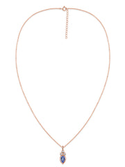 Natural Tanzanite Teardrop Gold Pendant with Chain