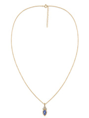 Natural Tanzanite Teardrop Gold Pendant with Chain