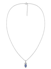 Natural Tanzanite Teardrop Gold Pendant with Chain