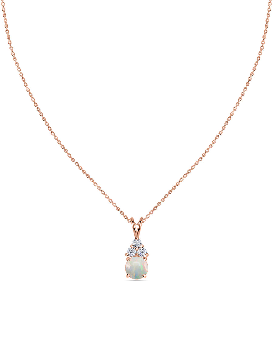 Ethiopian Opal Gold Pendant with LGD Accents
