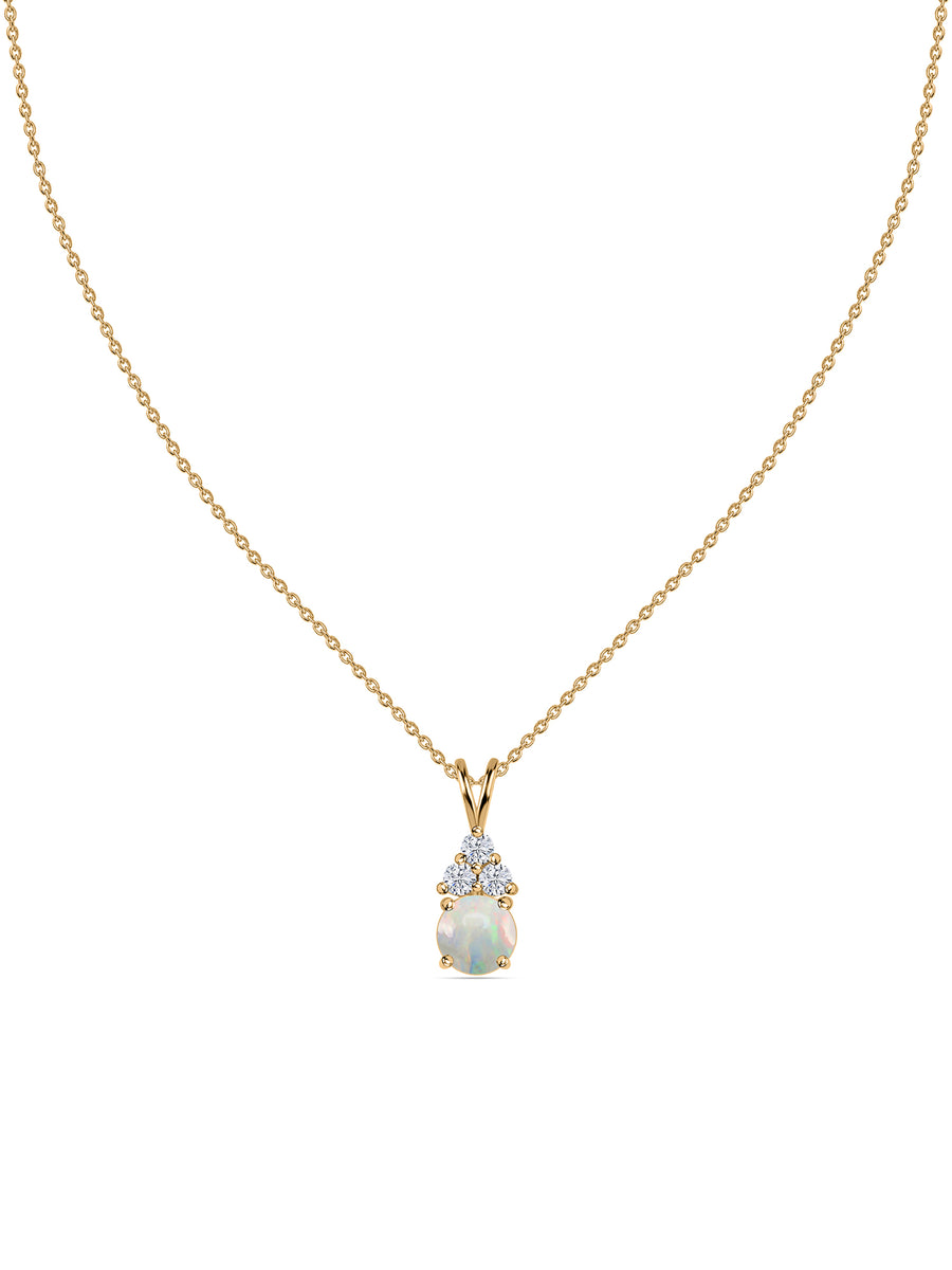 Ethiopian Opal Gold Pendant with LGD Accents