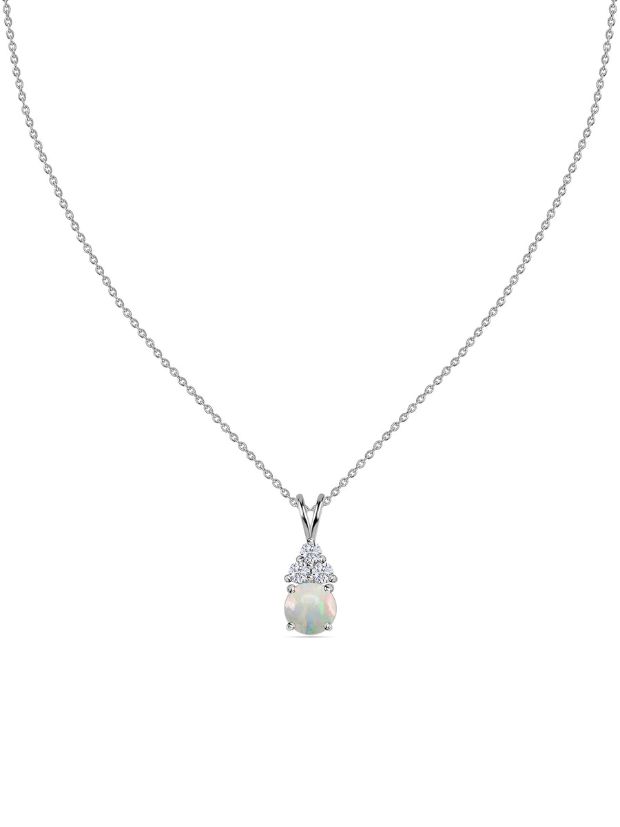 Ethiopian Opal Gold Pendant with LGD Accents