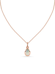 Ethiopian Opal Pear Gold Pendant with Chain
