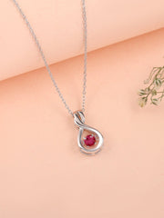 Infinity Ruby Drop Necklace