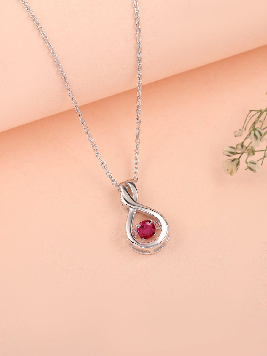 Infinity Ruby Drop Necklace