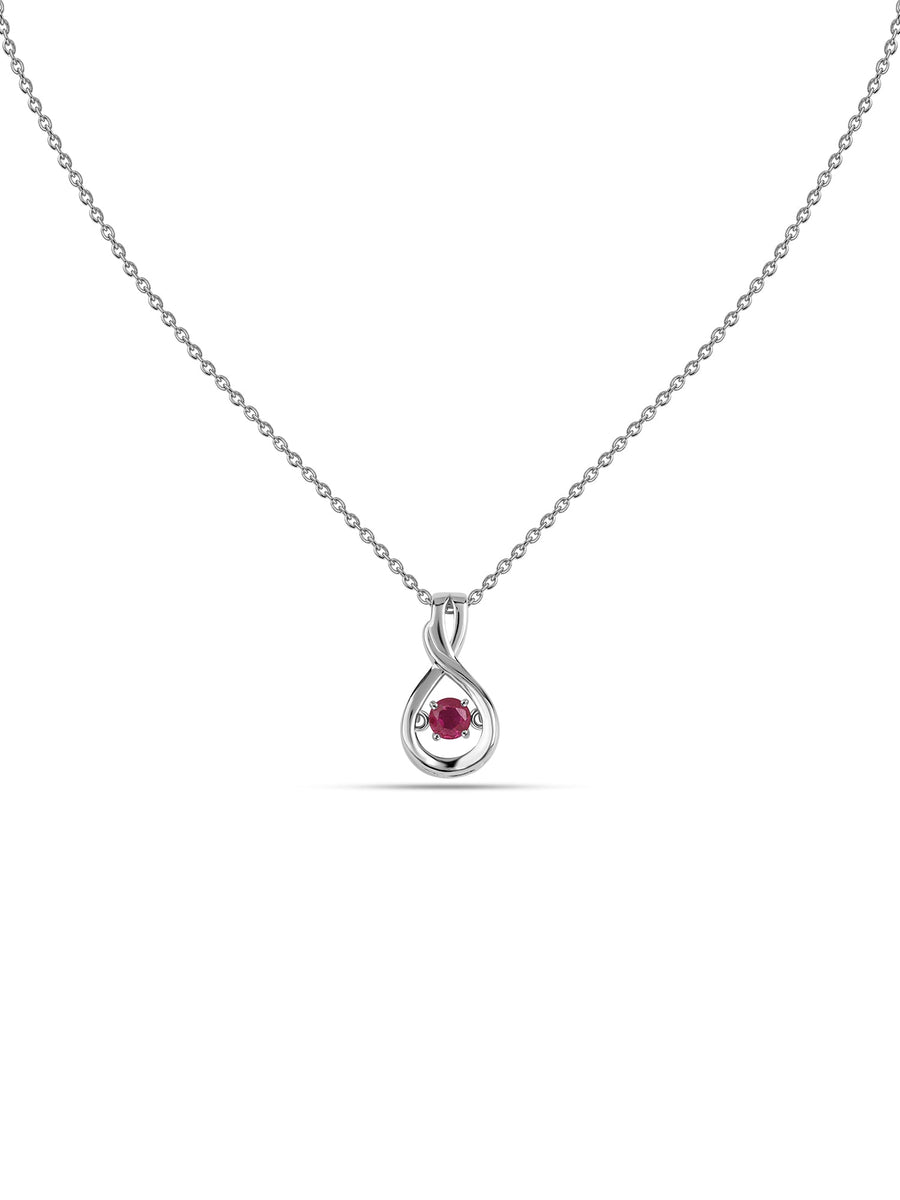 Infinity Ruby Drop Necklace