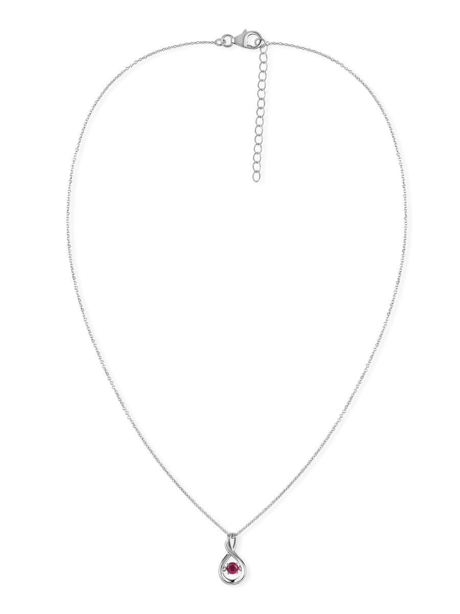 Infinity Ruby Drop Necklace