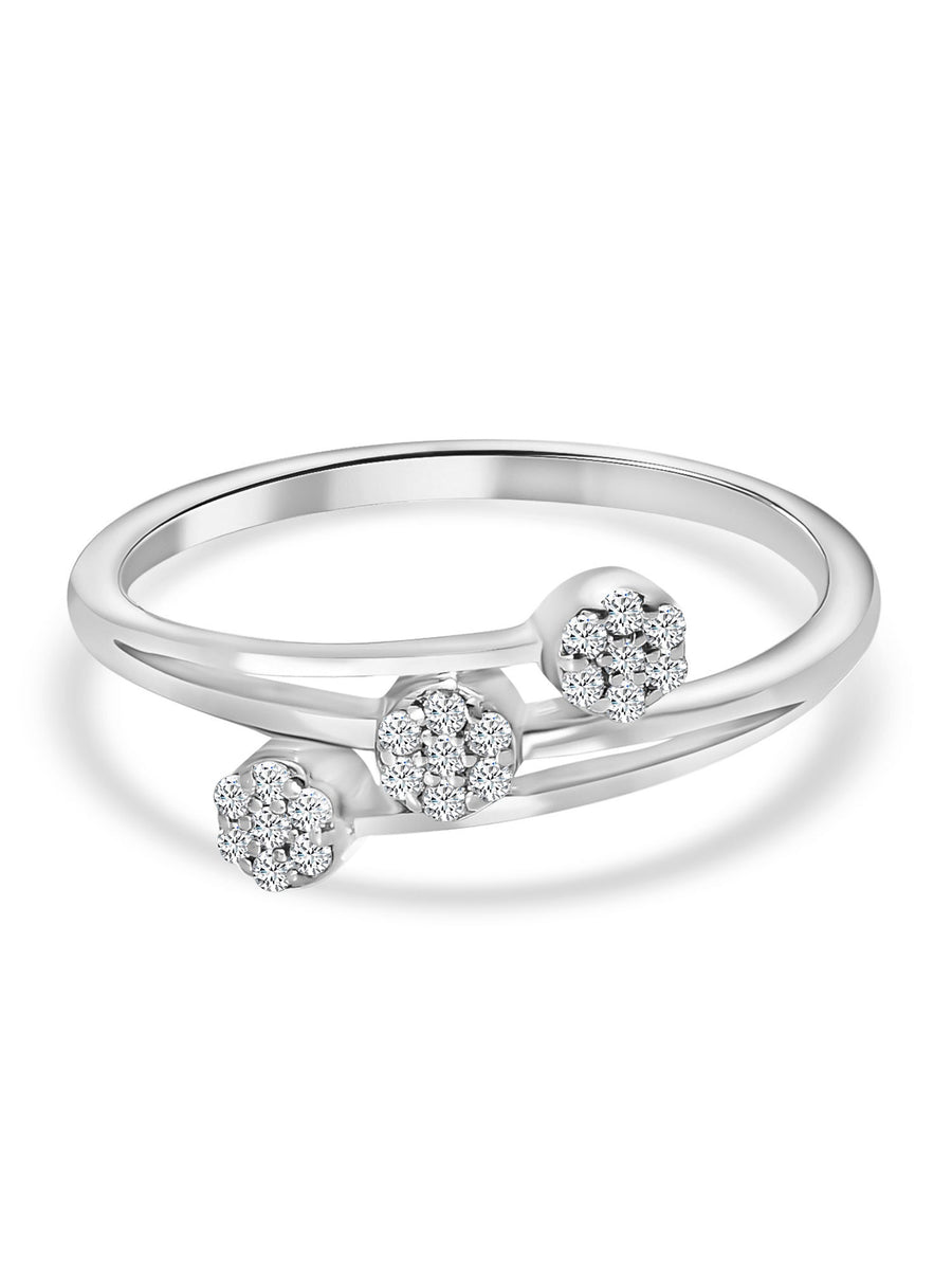 Lab Grown Trio Flower Diamond Ring