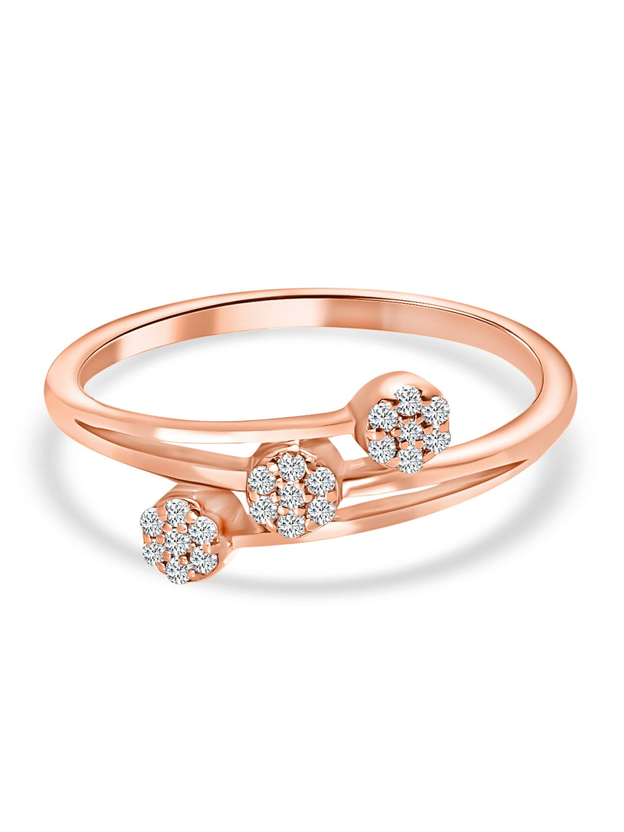 Lab Grown Trio Flower Diamond Ring