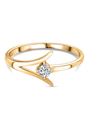 Sparkling lab grown diamond ring with 14k Gold