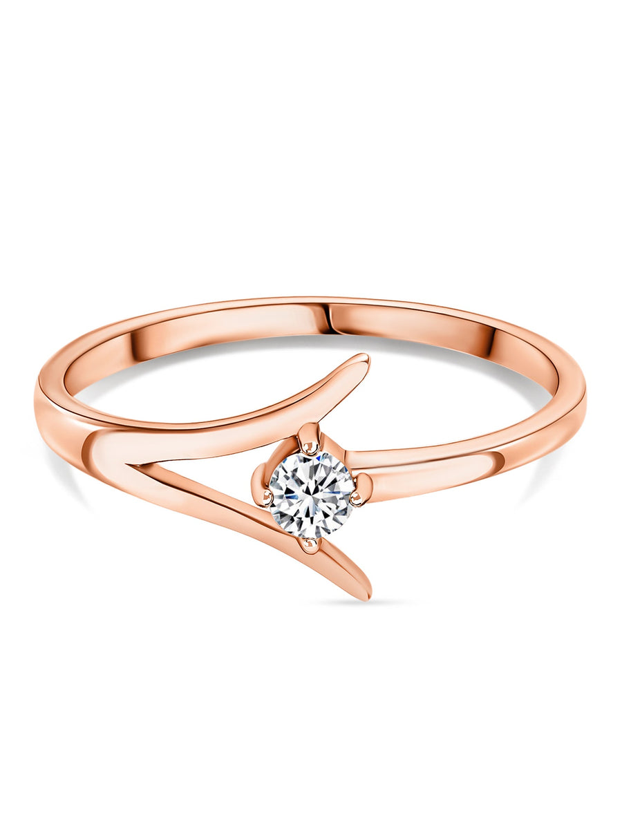 Lab Grown Sparkling Diamond Ring in Gold