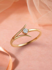 Lab Grown Sparkling Diamond Ring in Gold