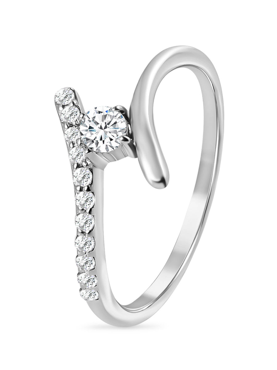 Lab Grown Solitaire Crossover Diamond Ring