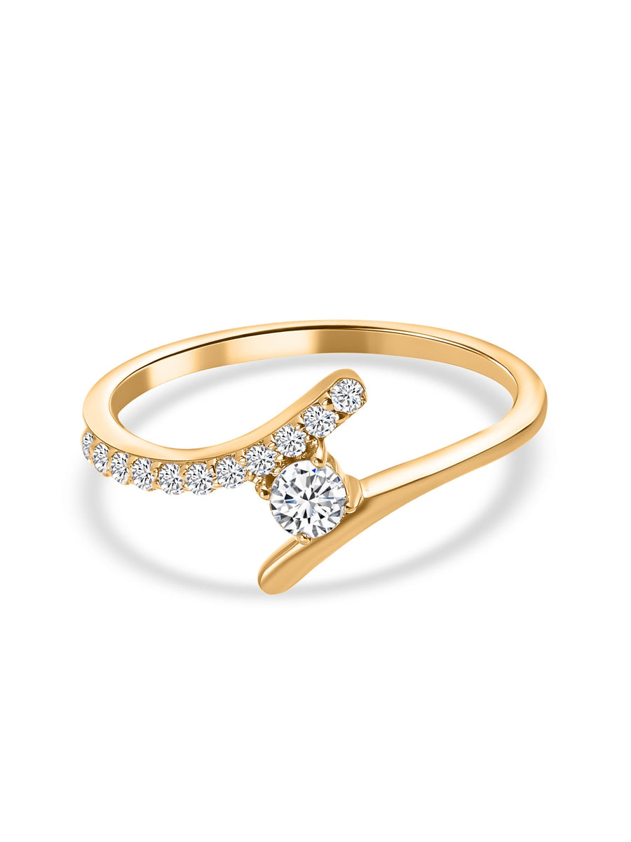 14k Gold Ring with Lab Grown Diamond for Engagement and Wedding