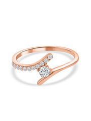 Lab Grown Solitaire Crossover Diamond Ring