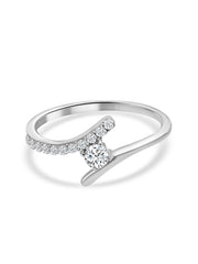 Lab Grown Solitaire Crossover Diamond Ring