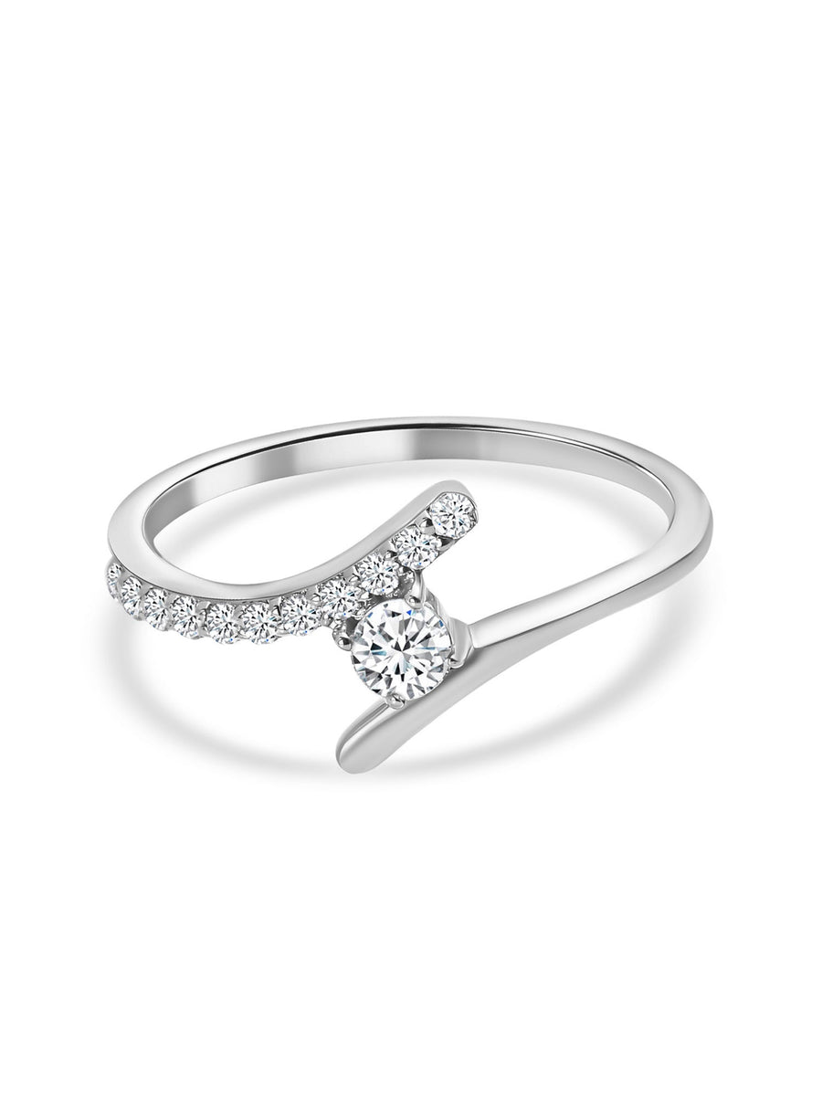Lab Grown Solitaire Crossover Diamond Ring