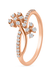 Lab Grown Crossover Flower Diamond Ring