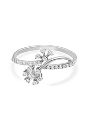 Lab Grown Crossover Flower Diamond Ring