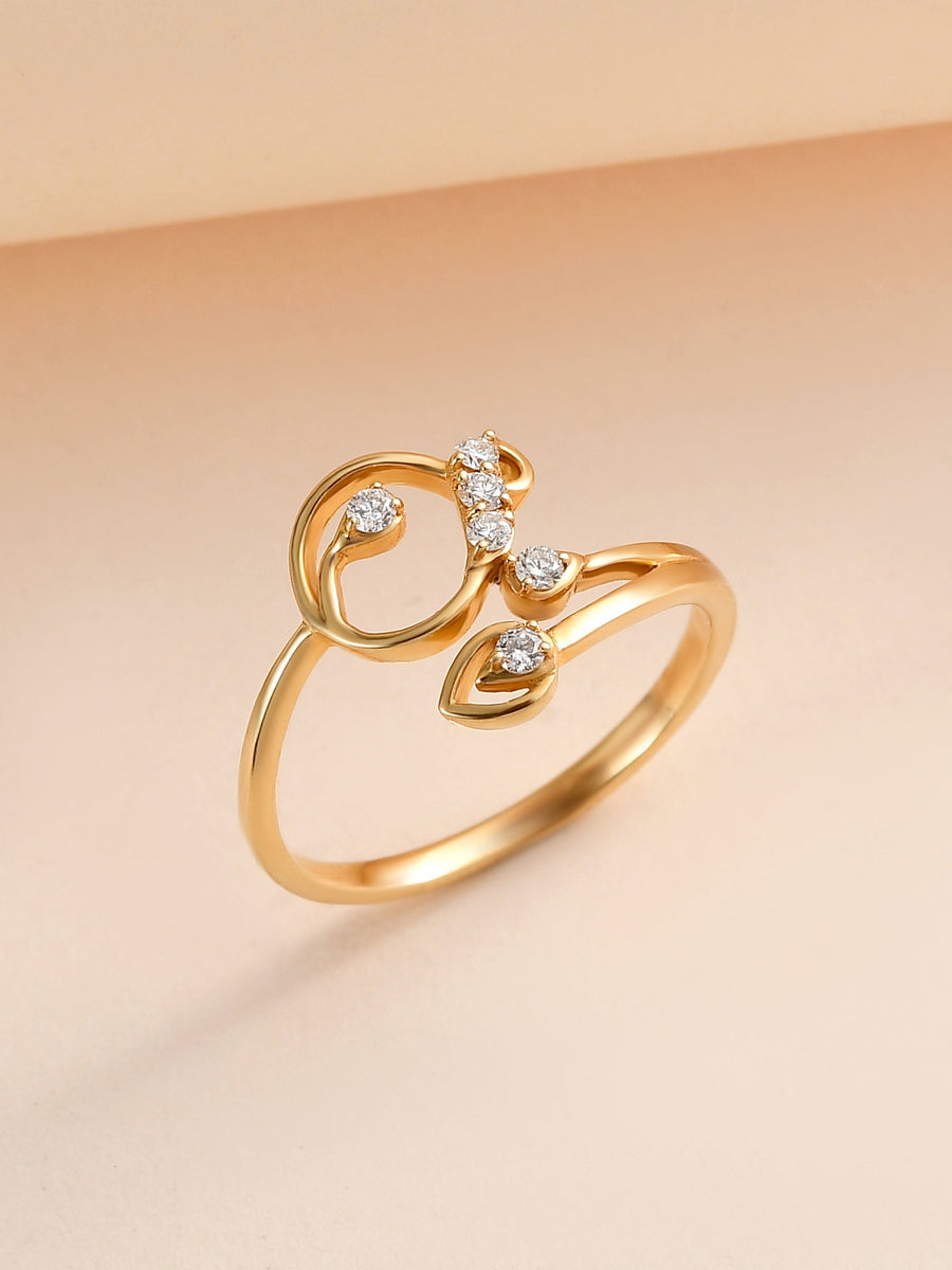 14k Gold Ring with Lab Grown Diamond for Engagement and Wedding