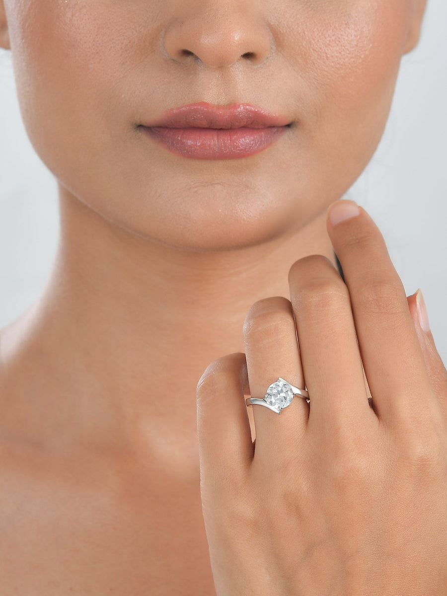 4 Carat Just Like Diamond Solitaire Ring For Women